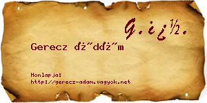 Gerecz Ádám névjegykártya